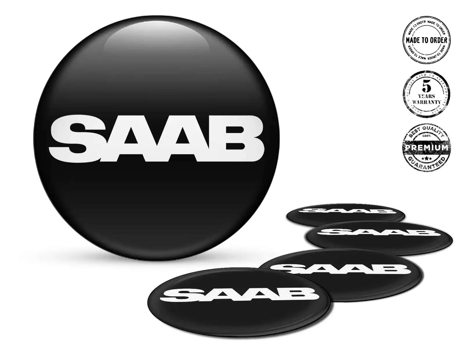 Saab Gewölbte Sticker Logo Harz-Radplaketten